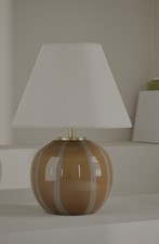 M&S - Glass Striped Round Table Lamp - Marks & Spencers 