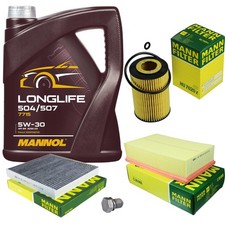 MANN Inspektionspaket 5L 5W-30 für VW Passat Tiguan Golf VII Skoda Audi 1.6 2.0