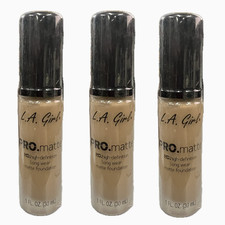 L.A. Girl Pro Matte Foundation, Sandy Beige, 1 Fluid Ounce - 3 PACK