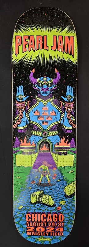 Pearl Jam 2024 8/29 8/31 Wrigley Field Chicago Skate Deck Skateboard Romero NEW