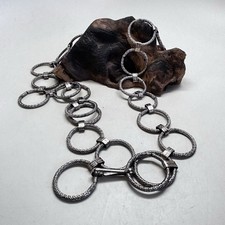 Vintage O-Ring Silver-tone Metal Chain Belt 36 Long