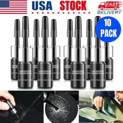 10 Pack Auto Glass Nano Repair Fluid Car Windshield Resin Crack Tool Kit US Ship