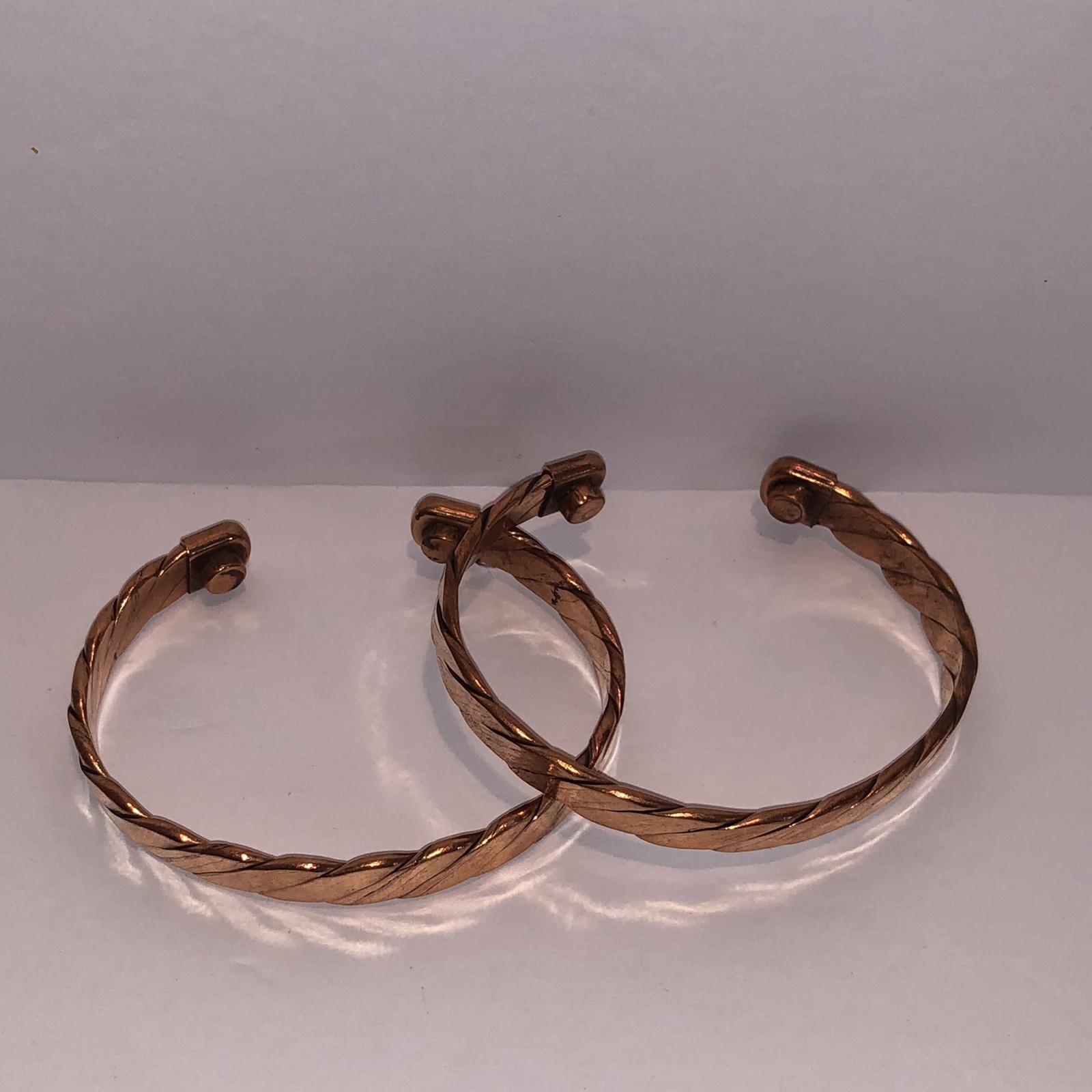 Vintage NOS Solid Copper Twisted Adjustable Cuff … - image 6