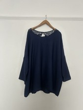 Made In Italy Made Floaty Oversized O/S Lagenlook Tunic Crochet Top