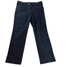 Eileen Fisher Women's Dark Wash Stretch Straight Leg Jeans Made in USA L