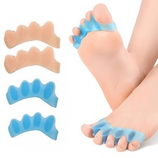 4 Pcs Silicone Gel Toe Spacers Toe Spreaders for Pedicure Plantar Fasciitis