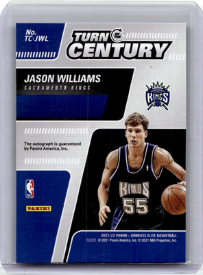 2021-22 Donruss Elite Turn Century Autograph Jason Williams Auto