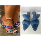 JW PEI Multicolor Strappy kitten  Heel Sandals & Blue Twist Mules -38 -7.5 — photo 1