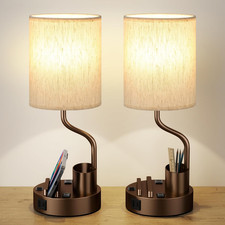 Bedside Lamps for Bedroom Set of 2 - Table Desk Lamp for Nightstand