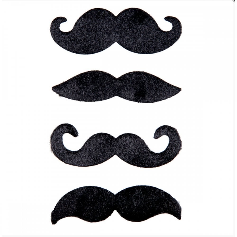 Mens Pack of 4 Funny Moustaches Victorian Ringmaster Mexican Adult Fancy Dress