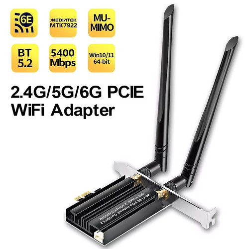Adaptateur de jeu PCI-E WiFi 6E PC de bureau pour carte Intel AX5400 PCIe Wifi 2,4 GHz - Photo 9/20