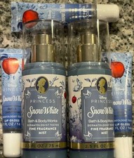 NEW Bath  Body Works DISNEY PRINCESS SNOW WHITE 2 Mini Mists and 3 Lip Gloss