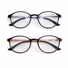 Reading Glasses Women Round Spring Hinge 2 Piece Set Strength 1.00 new