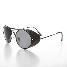 Black Steampunk Sunglasses with Folding Side Shields - Bram 4