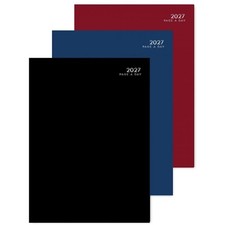 2027 A4 Daily Planner Diary Hardback | Large Organiser with Ribbon Bookmark