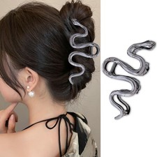 Metal Black Snake Gothic Hair Claw Clip for Womens Thick Hair, 1Pcs, Hallowee...