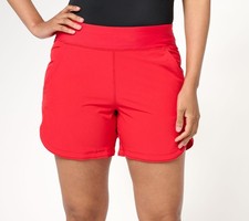 Lands' End Women's Plus Sz Swimsuit 18 " Board Short Red A572789