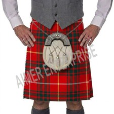 Scottish Traditional Handmade Bruce Red Tartan Kilt for men Custom Made