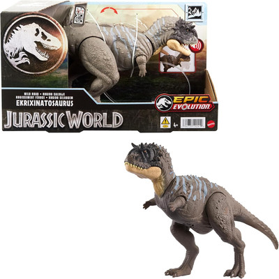 Mattel Jurassic World Wild Roar Dinosaur Toy with Sound & Attack Move, Ekrixinat