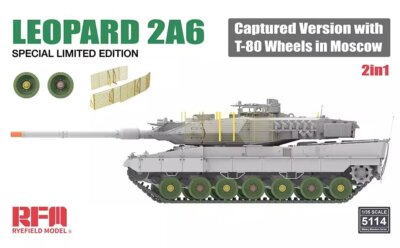 RFM-5114 Leopard 2A6 Captured Version with T-80 Wheels in Moscow 2 in 1 1/35