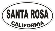 Santa Rosa California Oval Bumper Sticker or Helmet Sticker D2824 Euro Oval