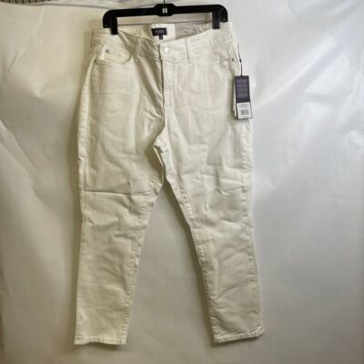 NYDJ Alina Convertible Ankle Jeans Women's Size 14 Optic White
