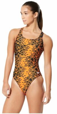 Women s Speedo Competitive Modern Matrix Pro LT Orange/Black Swimsuit 22
