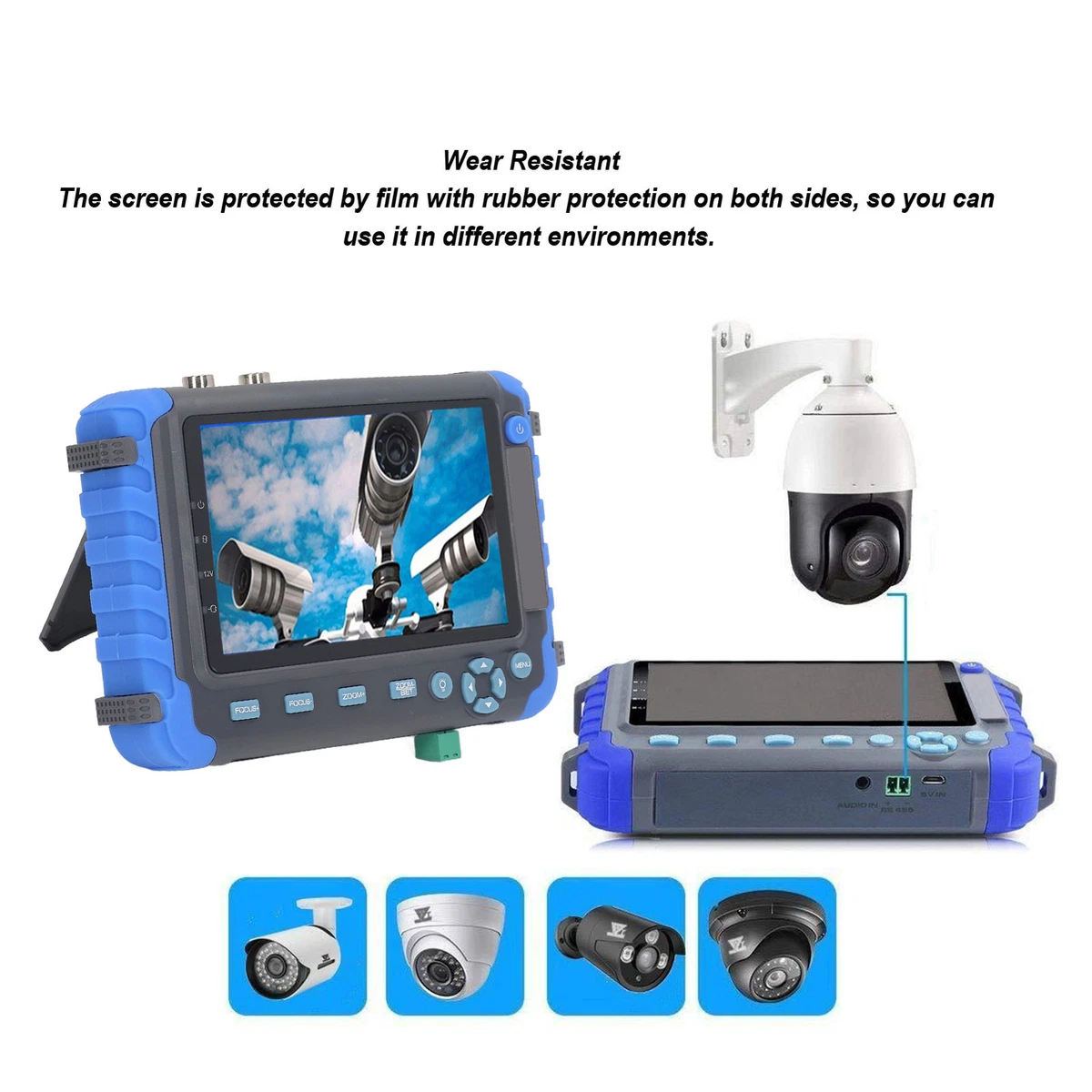 5in CCTV Tester Coaxial HD Video Monitor Tester 4 In 1 AHD TVI CVI