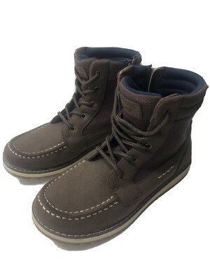 Highland Creek Little Boys Shoes Size  (03) M Choc Brown Lace Up And Zip EUC