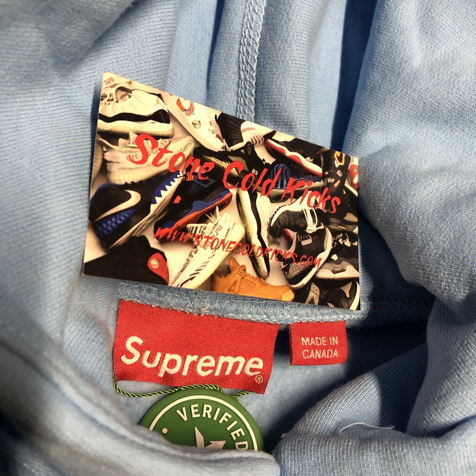 Felpa con cappuccio Supreme Bandana Box Logo FW19 Blu chiaro bambino taglia media
