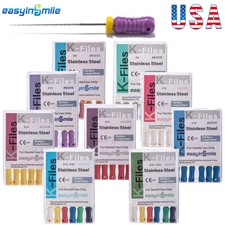 Dental Endo K Files EASYINSMILE Stainless Steel Root Canal Hand Use Files 25MM