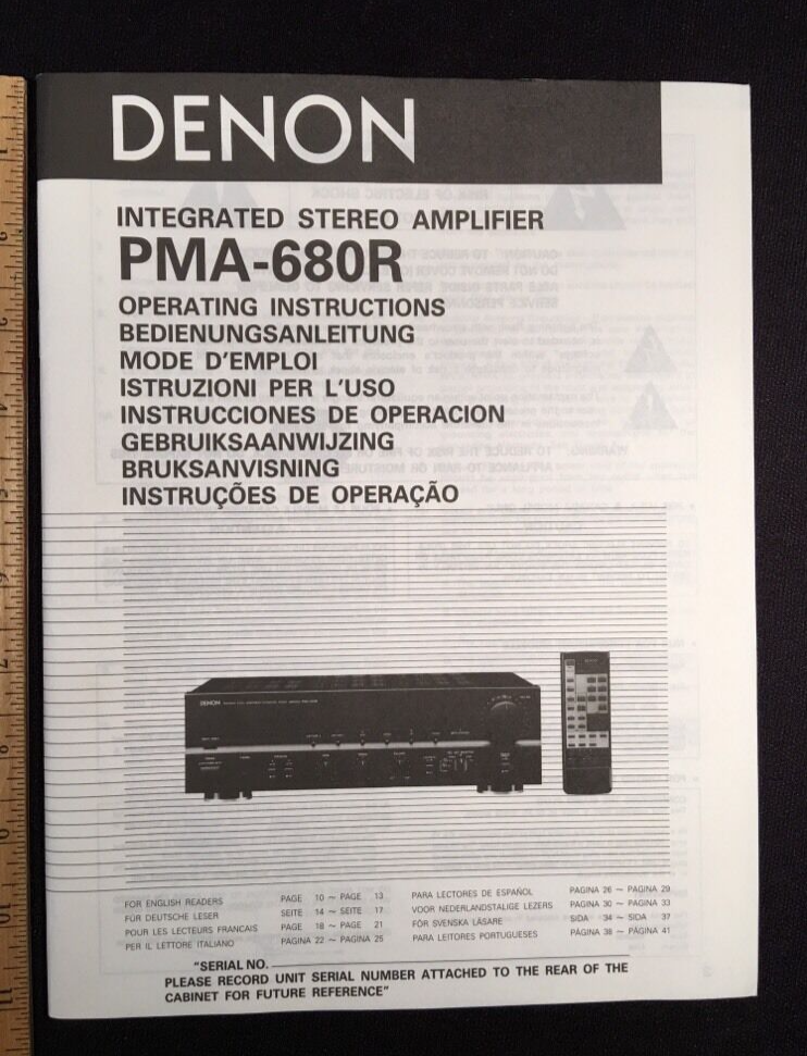 Denon PMA-680R Integrated Amplifier Original Owners Manual