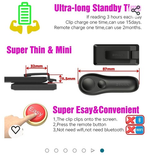Universal Remote Control Page Turner Kindle, IPhone, Ipad, E- Reader, Syukuyu - 第 5/11 張圖片