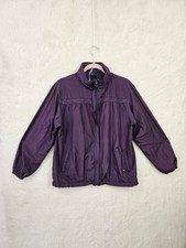 Vintage Un Bois De Cerf Women Jacket Large Purple Poly Long Sleeve Windbreaker