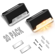 20x Solar Deck Lights Outdoor Step Lights LED Fence Stair Lights for Garden Yard