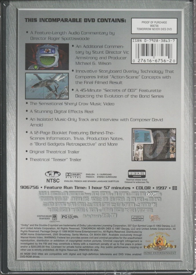 007 Tomorrow Never Dies, James Bond - Special Edition - New Sealed in Plastic - Image 2 of 2