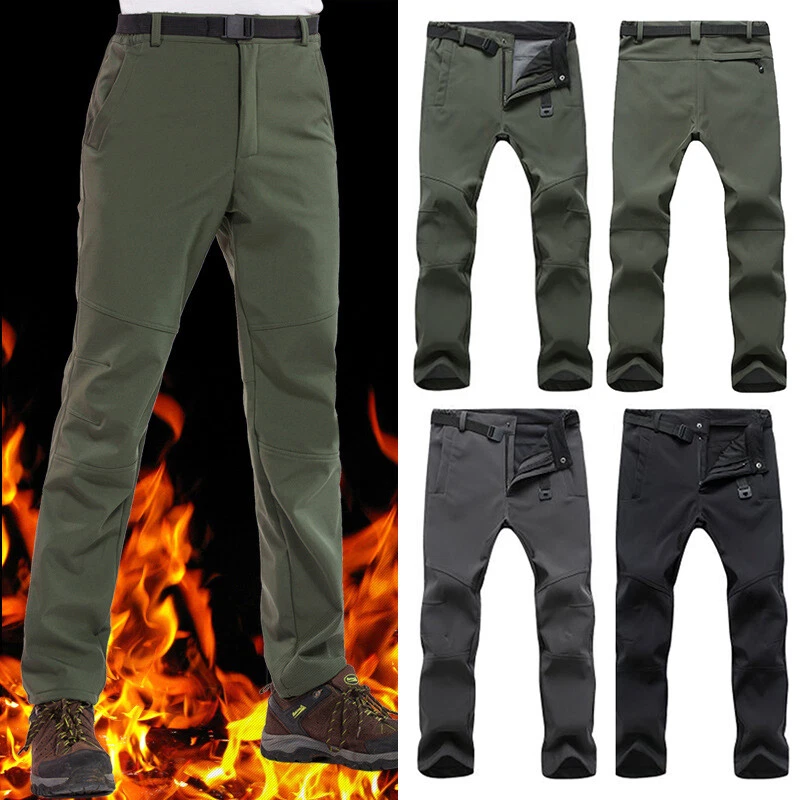 Men's Winter Thermal Trousers Tactical Waterproof Cargo Combat Warm Work  Pants#