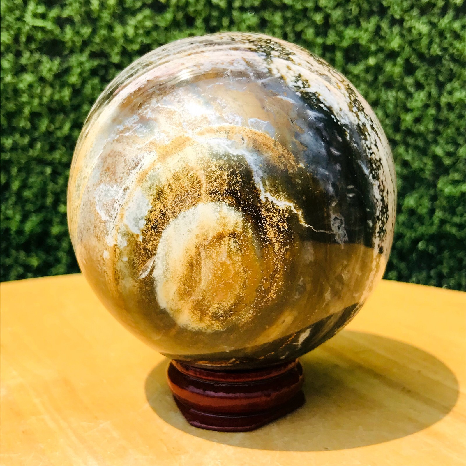 428G Natural Ocean Jasper Quartz Ball Crystal Sphere Mineral Specimen