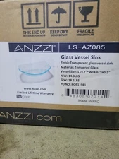 ANZZI Tempered Glass Vessel Sink - Transparent Glass Vessel Sink -  LS-AZ085