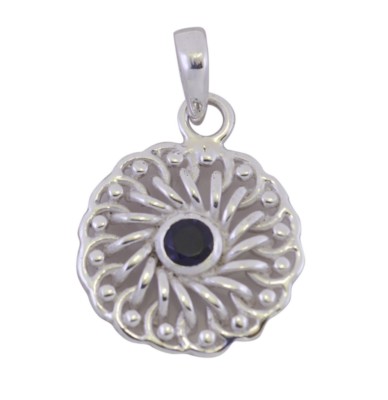 exquisite Iolite 925 Sterling Silver Blue Pendant Natural india US gift