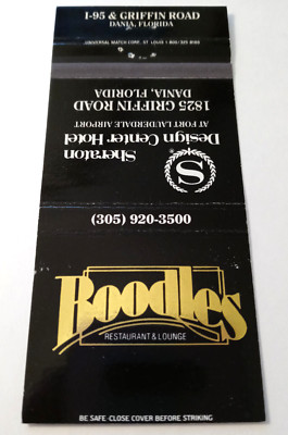 Vintage Matchbook: Boodles Restaurant, Sheraton Design Center Hotel, Dania, FL