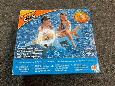 Inflatable Swordfish Ride-On Pool Float Sizzlin' Cool 3D Transparent  71'' x 38''