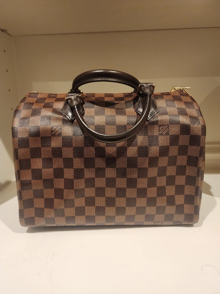 Auténtico Louis Vuitton Damier Level Lona N41367 VELOCIDAD BANDOLERA 30 Foto 3 de 4