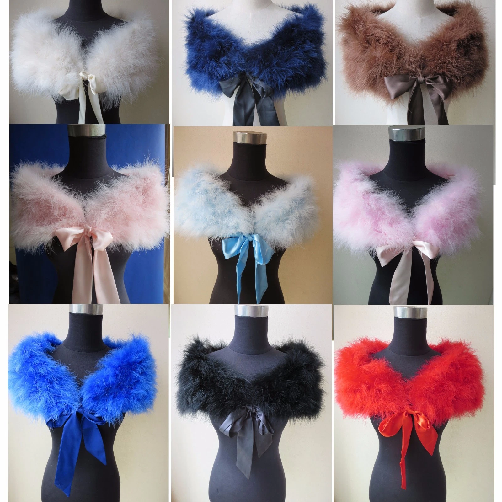 Real Ostrich Feather Fur Shrug Shawls Wraps Cape Bride Wedding Accessories
Opens in a new window or