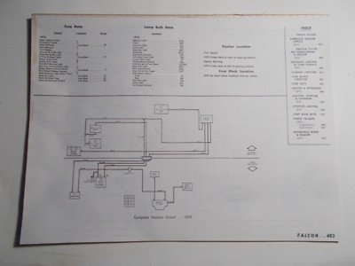 1970 71 72 73 74 MOTOR FORD FALCON & FORD FULL SIZE VACUUM & WIRING