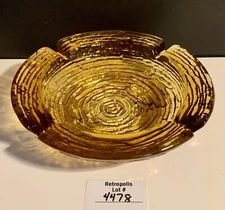Mid Century Anchor Hocking Ashtray Soreno Gold Amber Glass