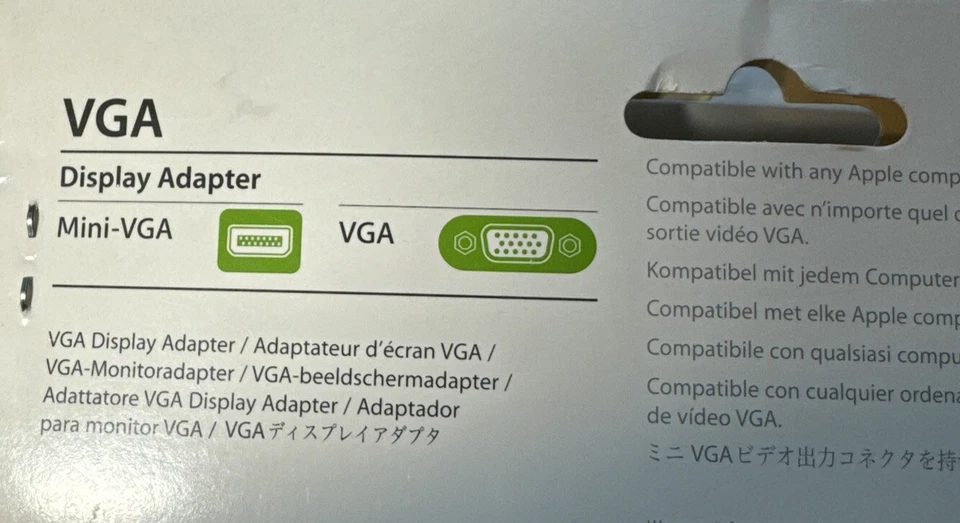 NOVO ADAPTADOR DE TELA APPLE MINI-VGA para saída VGA M8639G/A OEM iMac Mac - Imagem 4 de 4