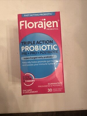 Florajen Triple Action Probiotic Pre + Pro + Postbiotic Sup 30 Cap EXP 5/26#5483