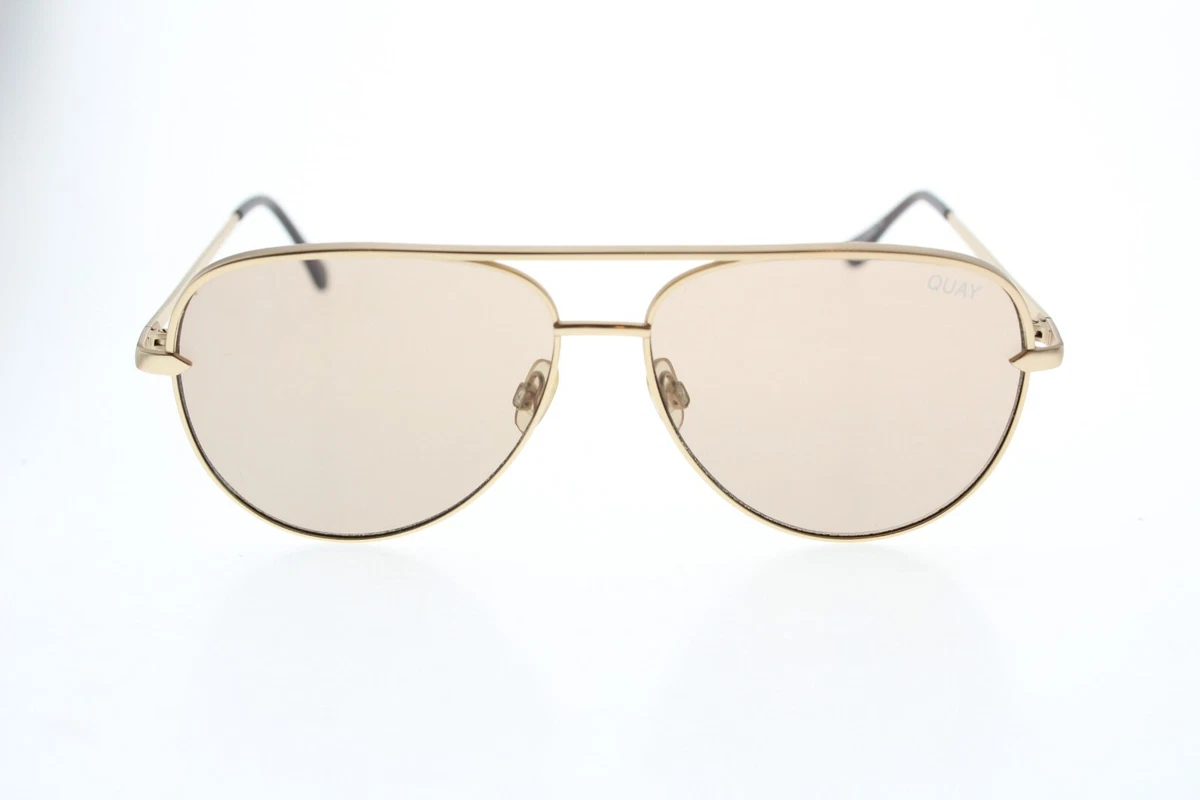 QUAY Open Tab Sunglasses Brushed Gold Doe Frame Tan Lens Aviators Unisex NWT Quay OPEN TAB Brushed Gold Doe Frame/Tan Lens | Mercari main image 2