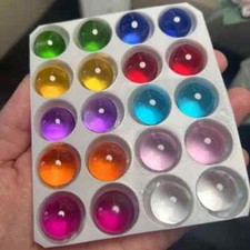 10Pcs 15mm Clear Crystal Ball Multicolour Glass Balls Crafts Marbles Sphere New